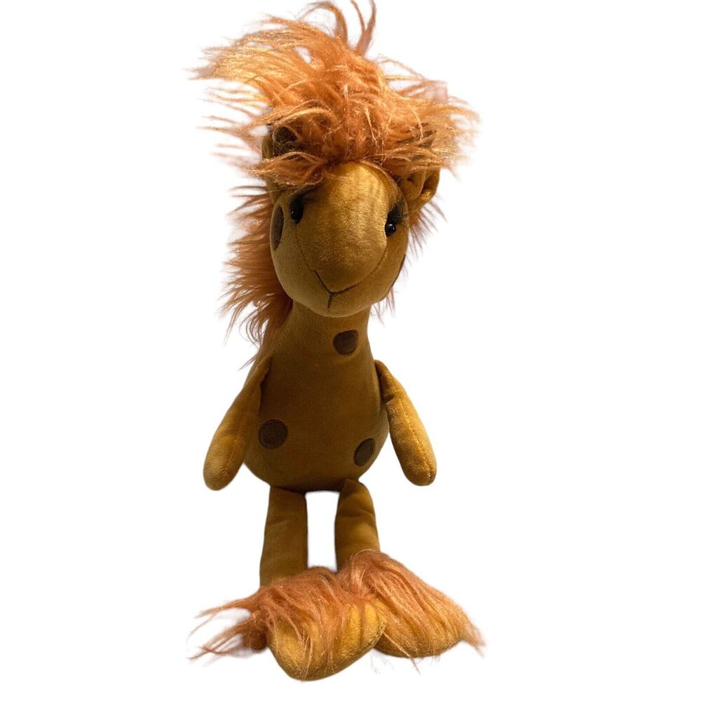 Hobby Lobby Plush Giraffe Long Lashes Fluffy Hair Spotted 18” Stuffed Animal